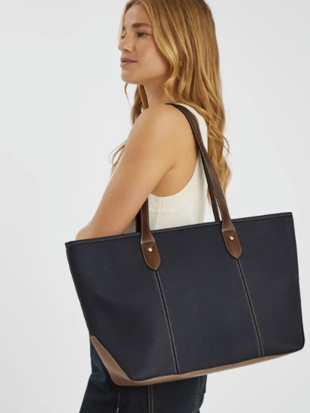 Blue Plain Tote Bag Accessorize Navy NWT
